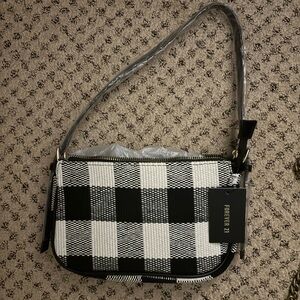 Forever 21 Black and White Check Shoulder Bag